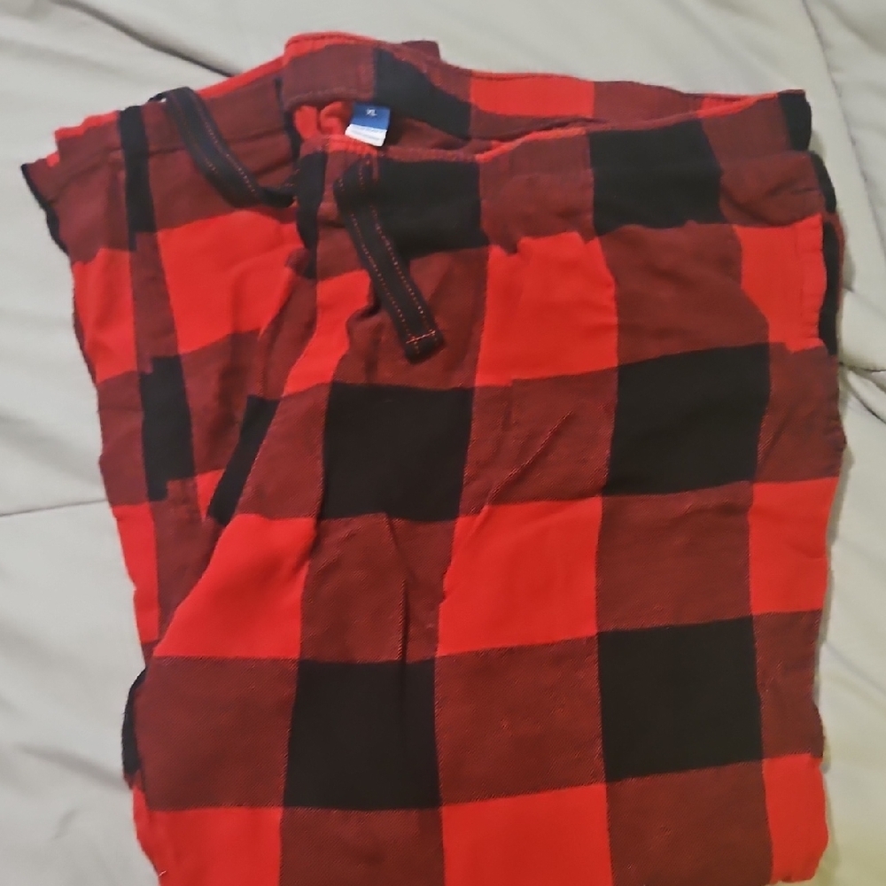Red and Black Plaid Pajama Pants